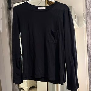 Stateside black long sleeve shirt front pocket